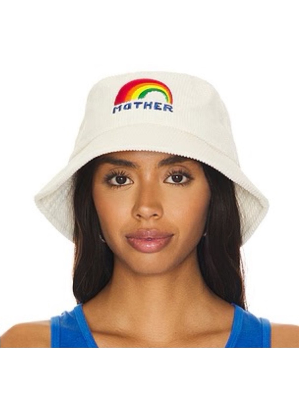 MOTHER White Corduroy Bucket Hat